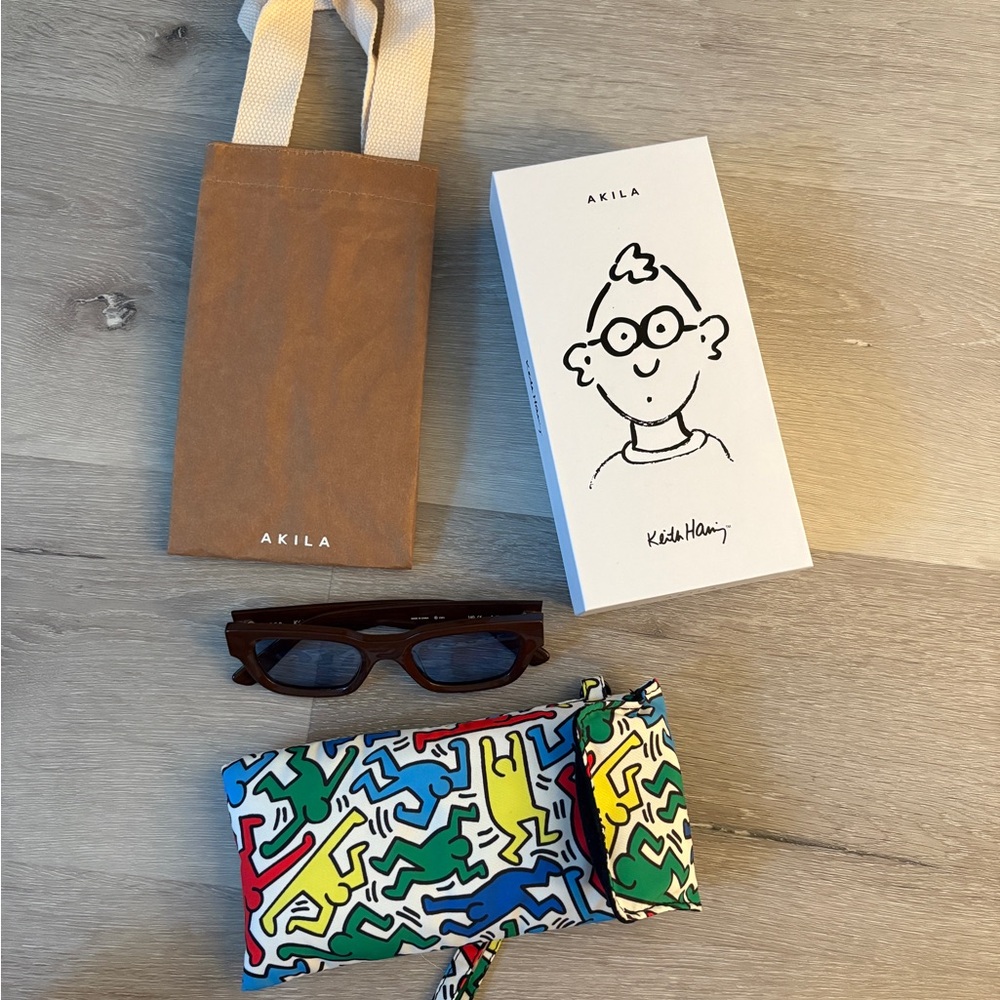 Women's Brown Glasses with Colorful Case